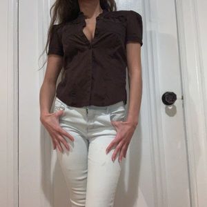 Vintage mex shirt, can be worn as a blouse with a tank underneath.